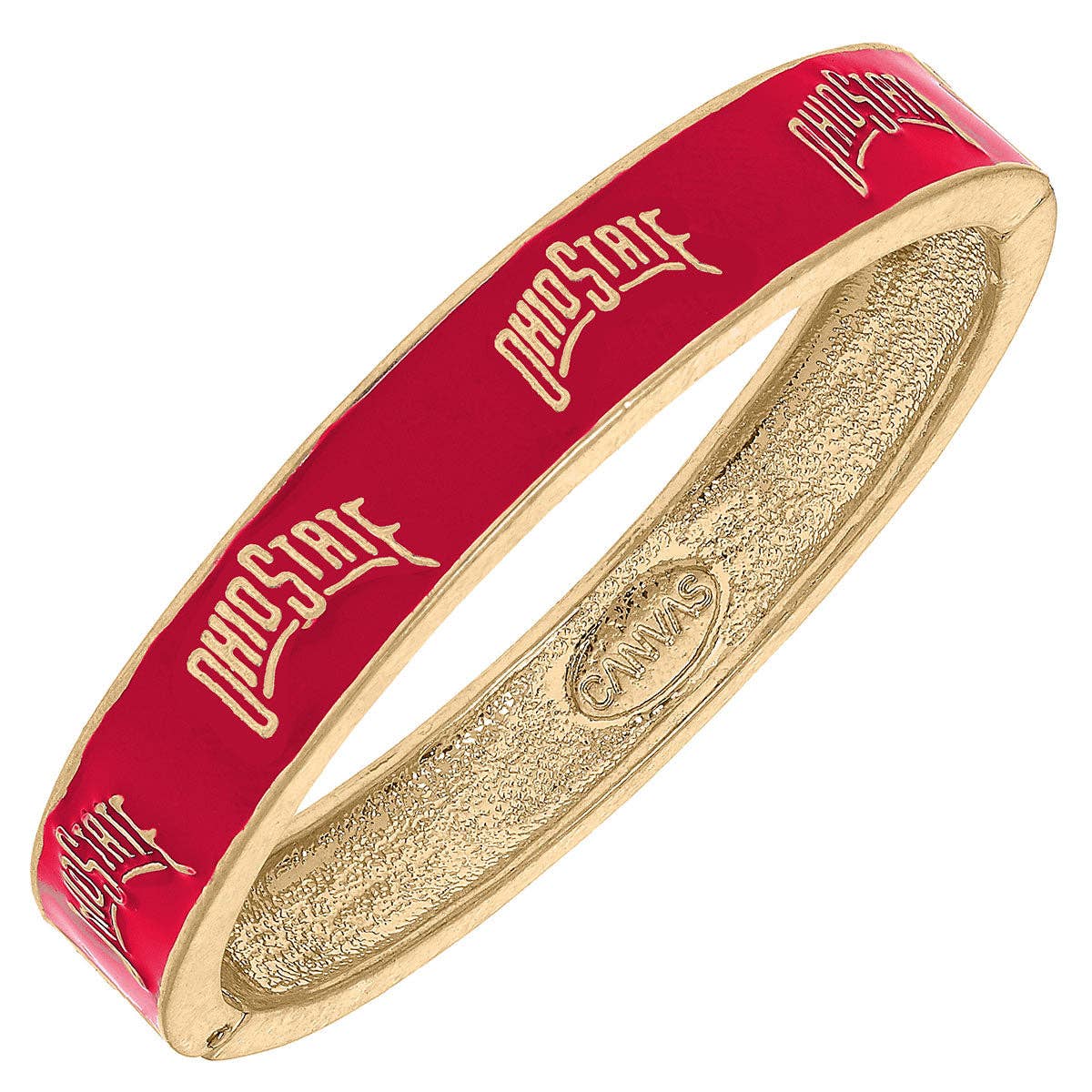 Canvas Style - Ohio State Buckeyes Enamel Hinge Bangle : Red