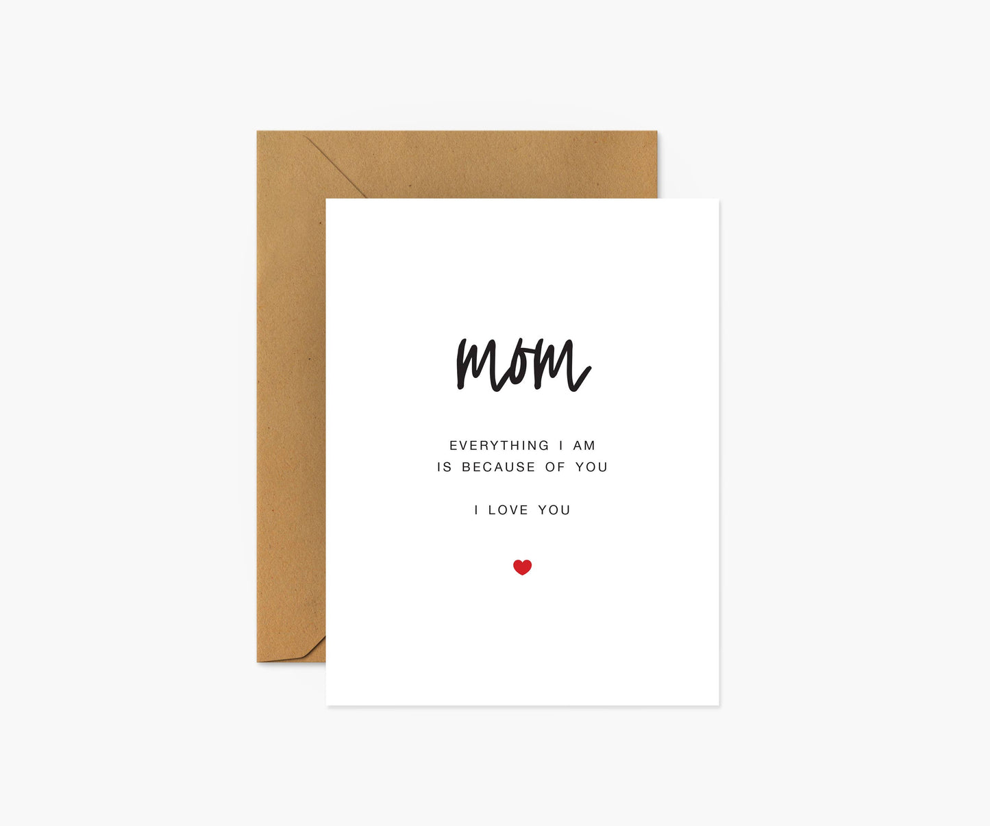 Footnotes - Mom - Everything I am is because of you - Mother's Day Card
