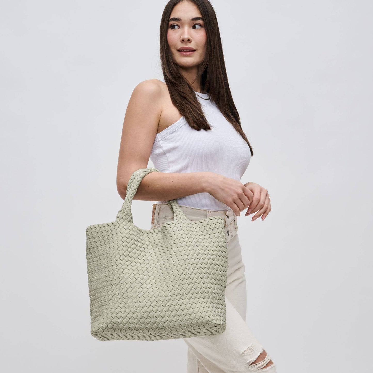 Sol and Selene - Sky's The Limit - Medium Woven Neoprene Tote: Orange