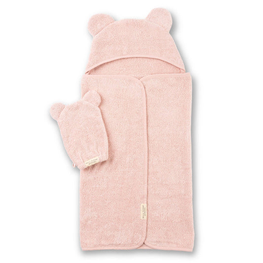 Bella Tunno - Hooded Towel + Wash Mitt Set Blush: Pink