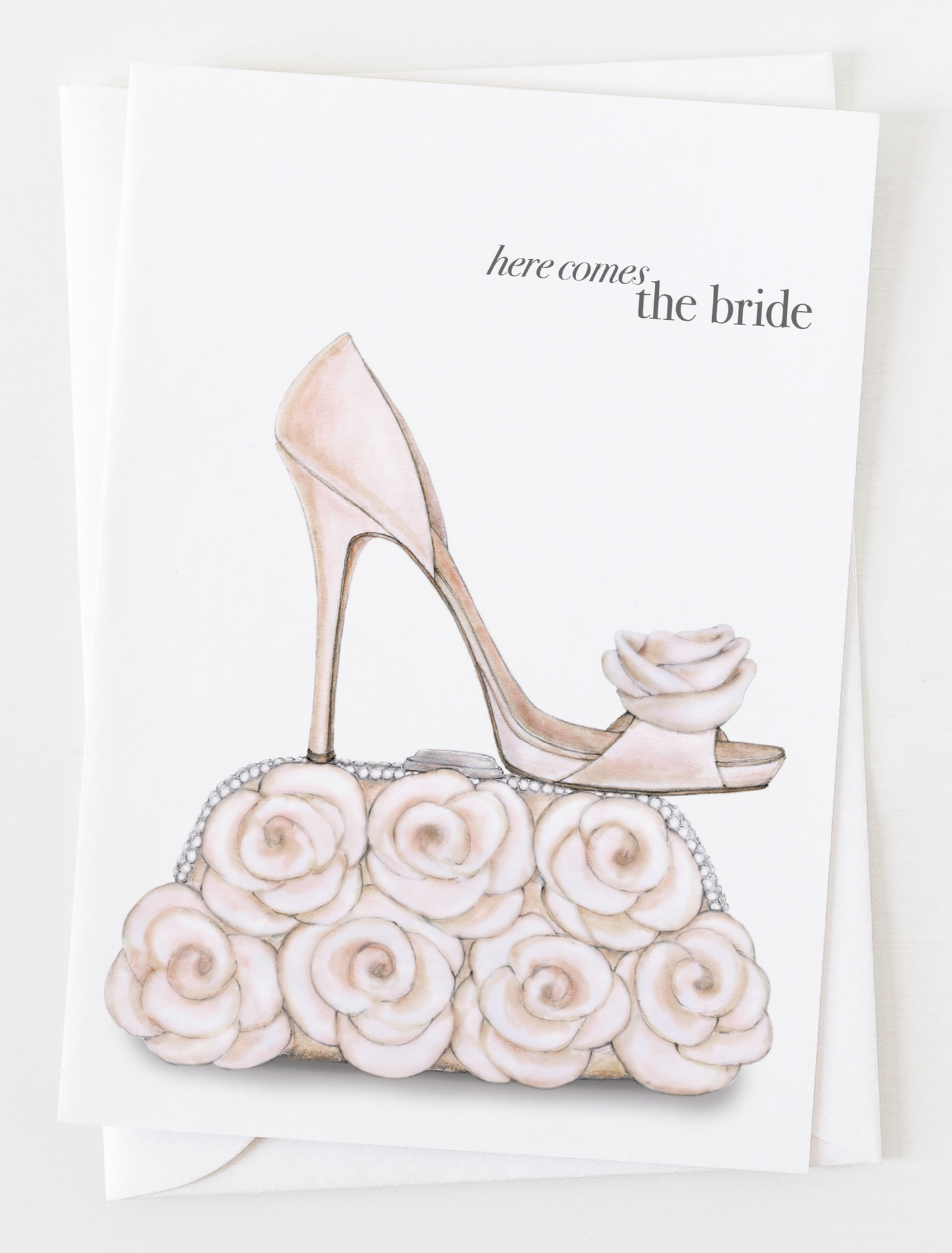 Ann Scott Design - Here Comes the Bride Glittered Greeting Card E_1225