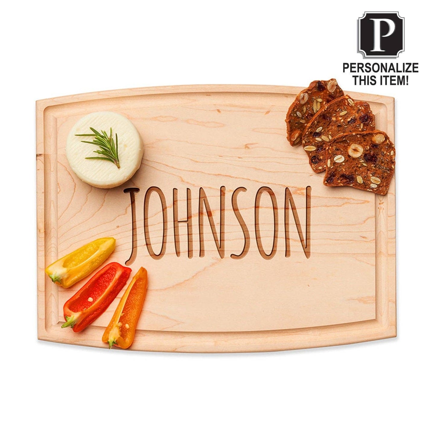 Sophistiplate - Personalized Arched Artisan Maple Board Family Name 12 x 9"