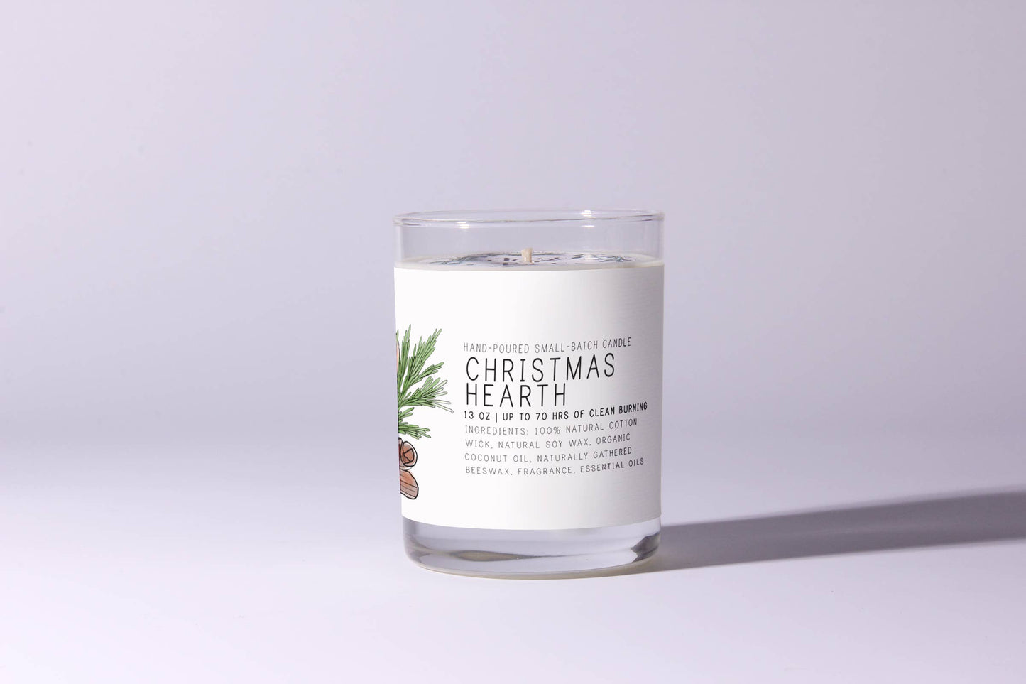 Just Bee Cosmetics - Christmas Hearth - Just Bee Candles: 7 oz (up to 40 hrs of clean burning)